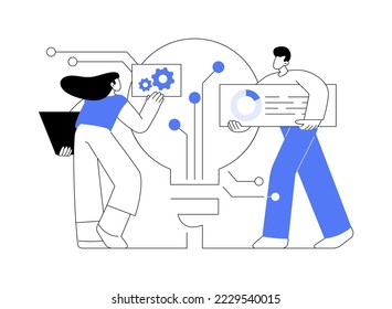 Innovative solution abstract concept vector illustration. Innovative technological solution, problem-solving, idea management software, new invention, creative brainstorming abstract metaphor.