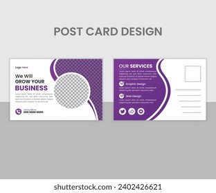 Innovative Solution Agency Business Post Card Design, Trusted Color Combination Corporate Post Card Template
Corporate business postcard template design set with blue, yellow, red and green color. dig