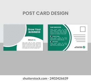 Innovative Solution Agency Business Post Card Design, Trusted Color Combination Corporate Post Card Template
Corporate business postcard template design set with blue, yellow, red and green color. dig