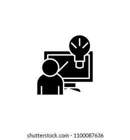 Innovative solution black icon concept. Innovative solution flat  vector symbol, sign, illustration.