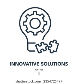 Icono de soluciones innovadoras. Idea, Invención, Creatividad. Stroke editable. Icono de vector simple