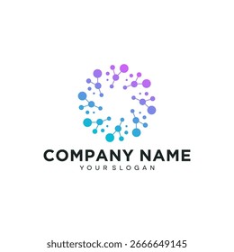 Innovative tech startup logo design, round logo, solution symbol
