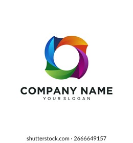 Design inovador de logotipo de inicialização de tecnologia, logotipo redondo, símbolo da solução