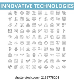 Innovative technologies icons, line symbols, web signs, vector set, isolated illustration