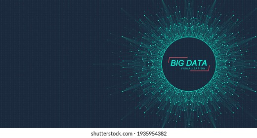 Innovative technologies for processing big data, analysis and structuring of information. Big data visualization. Big data machine learning algorithms. Capturing data. Futuristic vector illustration