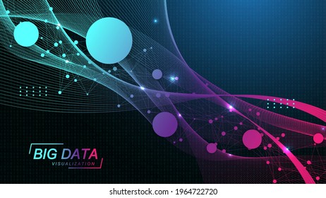 Innovative technologies for processing big data, analysis and structuring of information. Big data visualization. Big data machine learning algorithms. Capturing data. Futuristic vector illustration