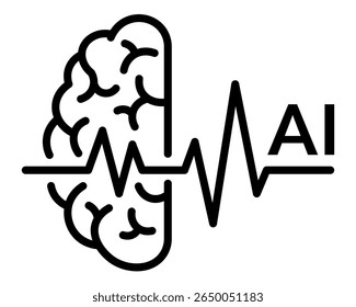  Innovative Technology Concept Merging Artificial Intelligence and Heartbeat Line, Showcasing the Intersection of Health and AI