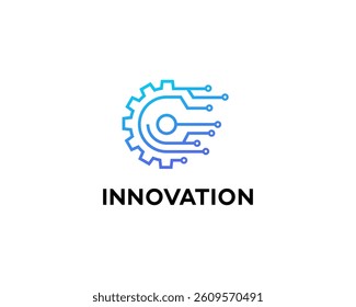 Innovative Technology Gear Circuitry Design Logo Innovation