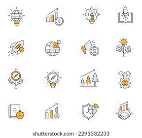 Innovative Technology Icons. Creative Business Icons. Pixel Perfect Vector Icons with Editable Stroke.