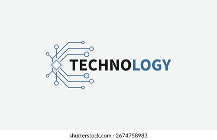 Innovative technology logo template with geometric lines and modern abstract symbol for branding