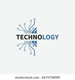 Plantilla de logotipo de tecnología innovadora con líneas geométricas y símbolo abstracto moderno para la marca
