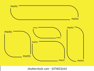 Innovative template vector quotation on a yellow background. Creative vector banner illustration in frame with photo. Color template template for modern printing.