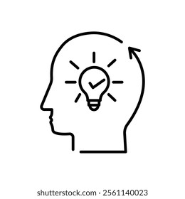 Innovative Thinking Icon. Creative Mindset Icon. Mental Clarity Icon. Vector Editable Stroke and Colors.