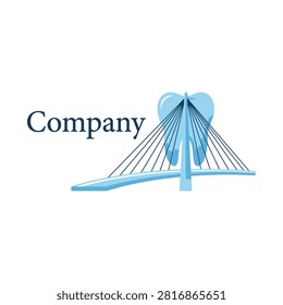 Innovative tooth and cable-stayed bridge logo for reconstructive dental services.