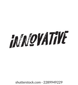 Innovative Typografie Handgezeichnet Pinselstriche in schwarzem Text und Phrase einzeln auf weißem Hintergrund