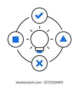 Innovative User Experience Icon - Vector Illustration for UX Creativity and Problem-Solving