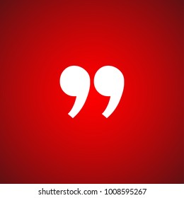 Innovative vector basic quotation marks template in quotes against the Red backdrop. Creative banner illustration with a quote in frame with quotes. red Color paper template modern typography design.