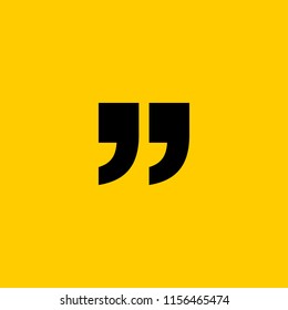 Innovative vector basic quotation marks template in quotes against the Yellow backdrop. Creative banner illustration with a quote in a frame with quotes. Color paper template modern typography design.