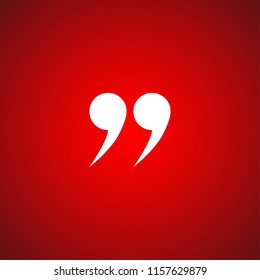 Innovative vector basic quotation marks template in quotes against the Red backdrop. Creative banner illustration with a quote in frame with quotes. red Color paper template modern typography design.