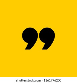 Innovative vector basic quotation marks template in quotes against the Yellow backdrop. Creative banner illustration with a quote in a frame with quotes. Color paper template modern typography design.