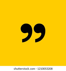 Innovative vector basic quotation marks template in quotes against the Yellow backdrop. Creative banner illustration with a quote in a frame with quotes. Color paper template modern typography design.