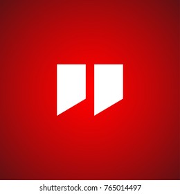 Innovative vector basic quotation marks template in quotes against the Red backdrop. Creative banner illustration with a quote in frame with quotes. red Color paper template modern typography design.