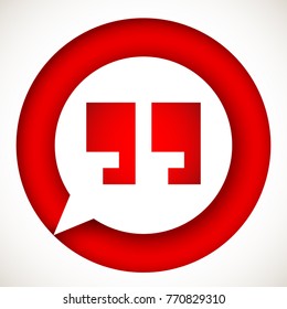 Innovative vector basic quotation marks template in quotes against the Red backdrop. Creative banner illustration with a quote in frame with quotes. red Color paper template modern typography design.