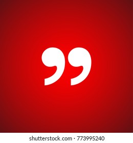 Innovative vector basic quotation marks template in quotes against the Red backdrop. Creative banner illustration with a quote in frame with quotes. red Color paper template modern typography design.