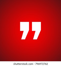 Innovative vector basic quotation marks template in quotes against the Red backdrop. Creative banner illustration with a quote in frame with quotes. red Color paper template modern typography design.