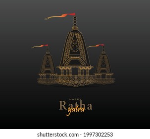 diseño vectorial innovador de Ratha Yatra de Lord Jagannath, Balabhadra y Subhadra sobre el carro - Vector