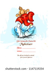 innovative vector illustration of Lord Ganpati on Ganesh Chaturthi with creative design illustration of Lord Ganesha. background innovative vector illustration of Lord Ganpati on Ganesh Chaturthi with creative design illustration of Lord Ganesha. background