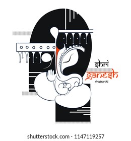 innovative vector illustration of Lord Ganpati on Ganesh Chaturthi with creative design illustration of Lord Ganesha. background innovative vector illustration of Lord Ganpati on Ganesh Chaturthi with creative design illustration of Lord Ganesha. background
