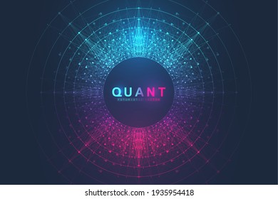 Innovative vector illustration for processing big data quantum computer technologies, analysis and structuring of information. Big data machine learning algorithms, artificial intelligence