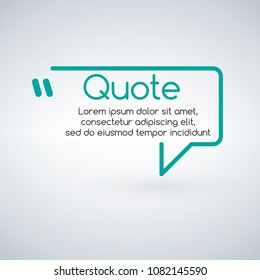 Innovative vector quotation template in quotes. Creative vector banner illustration with a quote in a frame with quotes. Vector illustration isolated on white background.