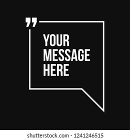 Innovative vector quotation template in quotes against the Blue backdrop. Creative vector banner illustration with a quote in a frame with quotes. Color paper template modern typography design.