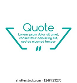 Innovative vector quotation template in quotes. Creative vector banner illustration with a quote in a frame with quotes. Vector illustration isolated on white background.