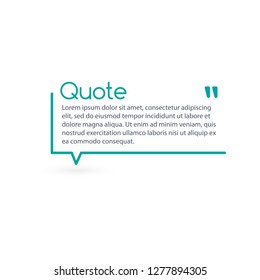 Innovative vector quotation template in quotes. Creative vector banner illustration with a quote in a frame with quotes. Vector illustration isolated on white