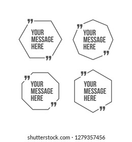 Innovative vector quotation template in quotes against the White backdrop. Creative vector banner illustration with a quote in a frame with quotes. Color paper template modern typography design.