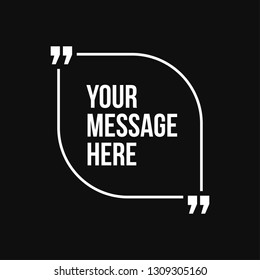 Innovative vector quotation template in quotes against the Blue backdrop. Creative vector banner illustration with a quote in a frame with quotes. Color paper template modern typography design.