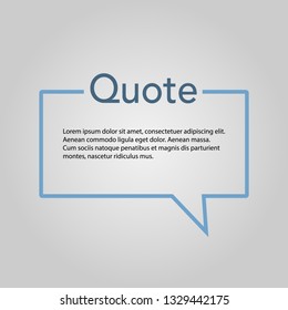 Innovative vector quotation template in quotes. Creative vector banner illustration with a quote in a frame with quotes. Vector illustration isolated on white background.