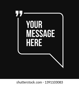 Innovative vector quotation template in quotes against the Blue backdrop. Creative vector banner illustration with a quote in a frame with quotes. Color paper template modern typography design.