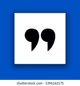 Innovative vector quotation template in quotes against the Blue backdrop. Creative vector banner illustration with a quote in a frame with quotes. Color paper template modern typography design.