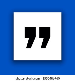 Innovative vector quotation template in quotes against the Blue backdrop. Creative vector banner illustration with a quote in a frame with quotes. Color paper template modern typography design.