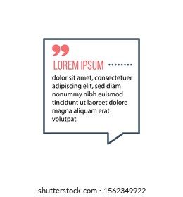 Innovative vector quotation template in quotes. Creative vector banner illustration with a quote in a frame with quotes. Vector illustration isolated on white background.