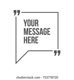 Innovative vector quotation template in quotes against the White backdrop. Creative vector banner illustration with a quote in a frame with quotes. Color paper template modern typography design.