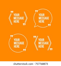 Innovative vector quotation template in quotes against the Orange backdrop. Creative vector banner illustration with a quote in a frame with quotes. Color paper template modern typography design.