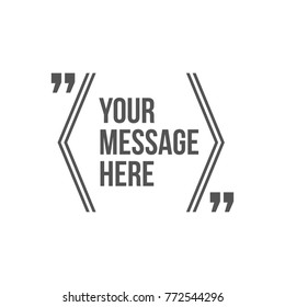 Innovative vector quotation template in quotes against the White backdrop. Creative vector banner illustration with a quote in a frame with quotes. Color paper template modern typography design.