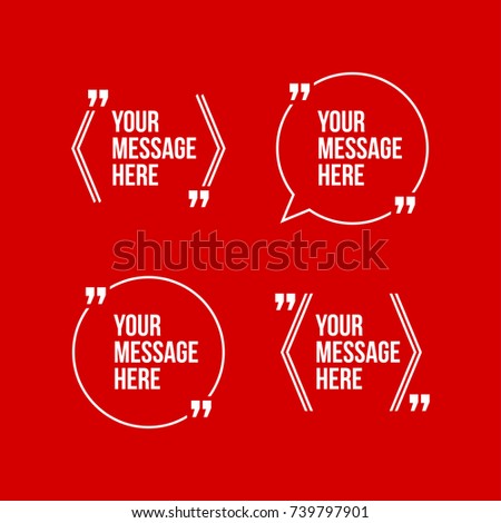 Innovative vector quotation template in quotes against the Red backdrop. Creative vector banner illustration with a quote in a frame with quotes. Color paper template modern typography design.