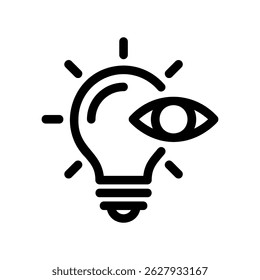 Innovative Vision Concept Depicted by a Glowing Lightbulb and an Eye