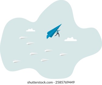 Innovative way to win business competition, think difference or choose our own winning direction, ambition and creativity .business concept.flat character.